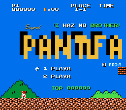 Super Pantufa (super mario bros hack) Title Screen